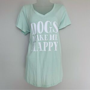 Torrid Mint “Dogs Make Me Happy” Classic Fit V-Neck Short Sleeve Tee | Size 0